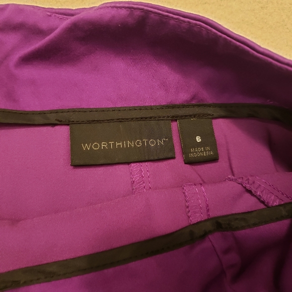 WORTHINGTON SATEEN PURPLE PENCIL SKIRT - Picture 5 of 9